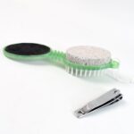 5 In 1 Pedicure Tool Pedicure Brush For Feet Foot Scrubber Foot File With Nail Cutter - Image 5