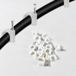 Wire Wall Clips, Plastic Cable Clips Round Wire Pins with Steel Nail (20 Pcs Set) - Image 3