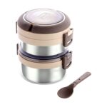 Ganesh Steko-2 Double Layer Stainless Steel Insulated Lunch Box Set - Image 5