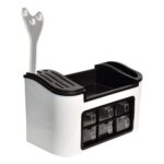 Multifunctional Kitchen Storage Organizer Rack with 6 Spice Containers, Knife & Spoon Holder, and Top Shelf - Image 5