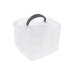 3-Tier 18 Sections Transparent Stackable Adjustable Compartment Slot Plastic Craft Storage Box - Image 5