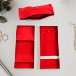 Premium Stainless Steel Velvet Lined Jewellery Storage Box with Lock and Red Interior - Image 4