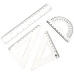 Plastic Geometry Set, Triangle Ruler Protractor Straight Ruler (4 Pcs Set) - Image 5