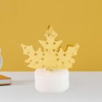Decorative LED Gold Metal Leaf Diya Lamp (1 Pc) - Image 7