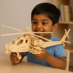 3D Wooden Helicopter Puzzle DIY Model Kit (1 Set)