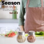 Apex Oregano & Chilli Flakes Dispenser Set – 2 Pcs Plastic Spice Shaker with Stainless Steel Lid - Image 8
