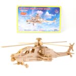 3D Wooden Helicopter Puzzle DIY Model Kit (1 Set) - Image 7