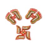 Decorative Laxmi Charan (Pagla) & Swastik Combo Set (3pc Set) - Image 5