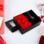 Rose Flower Gift Box, Handmade Eternal Rose with I Love You Necklace, Valentine's Day, - Image 9