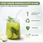 Reusable Glass Straws Clear Glass Drinking Straw 5Pc - Image 10