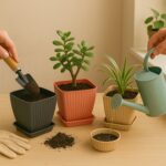 Trendy Square Plastic Flower Pots Set of 5 - Image 8