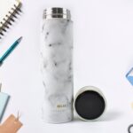 Stainless Steel Temperature Insulated Water Bottle With Marble Pattern (500ml Approx) - Image 3