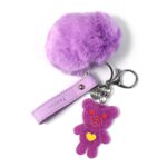 Cute Cartoon Keychain with Fluffy Pom (1 Pc) - Image 6