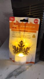 Decorative LED Gold Metal Leaf Diya Lamp (1 Pc) - Image 8