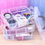 3-Tier 18 Sections Transparent Stackable Adjustable Compartment Slot Plastic Craft Storage Box - Image 9