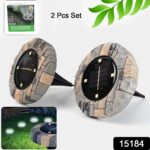 Disk Lights Slate – Heavy Duty Outdoor Solar Pathway Lights – 4 LED (2 Pc) - Image 2