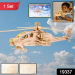 3D Wooden Helicopter Puzzle DIY Model Kit (1 Set) - Image 2