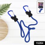 Carabiner Bungee Cords with Hook Tie Downs Luggage Strap Carrying Bag Secure (1 Pc / Mix Color) - Image 3