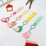Silicone Keychain with Wrist Strap & Squeeze Toy (1 Pc Mix design) - Image 2