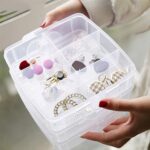3-Tier 18 Sections Transparent Stackable Adjustable Compartment Slot Plastic Craft Storage Box - Image 10