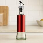 Glass Oil Dispenser with Plastic Covering, Oil and Vinegar Bottle (300 ml)