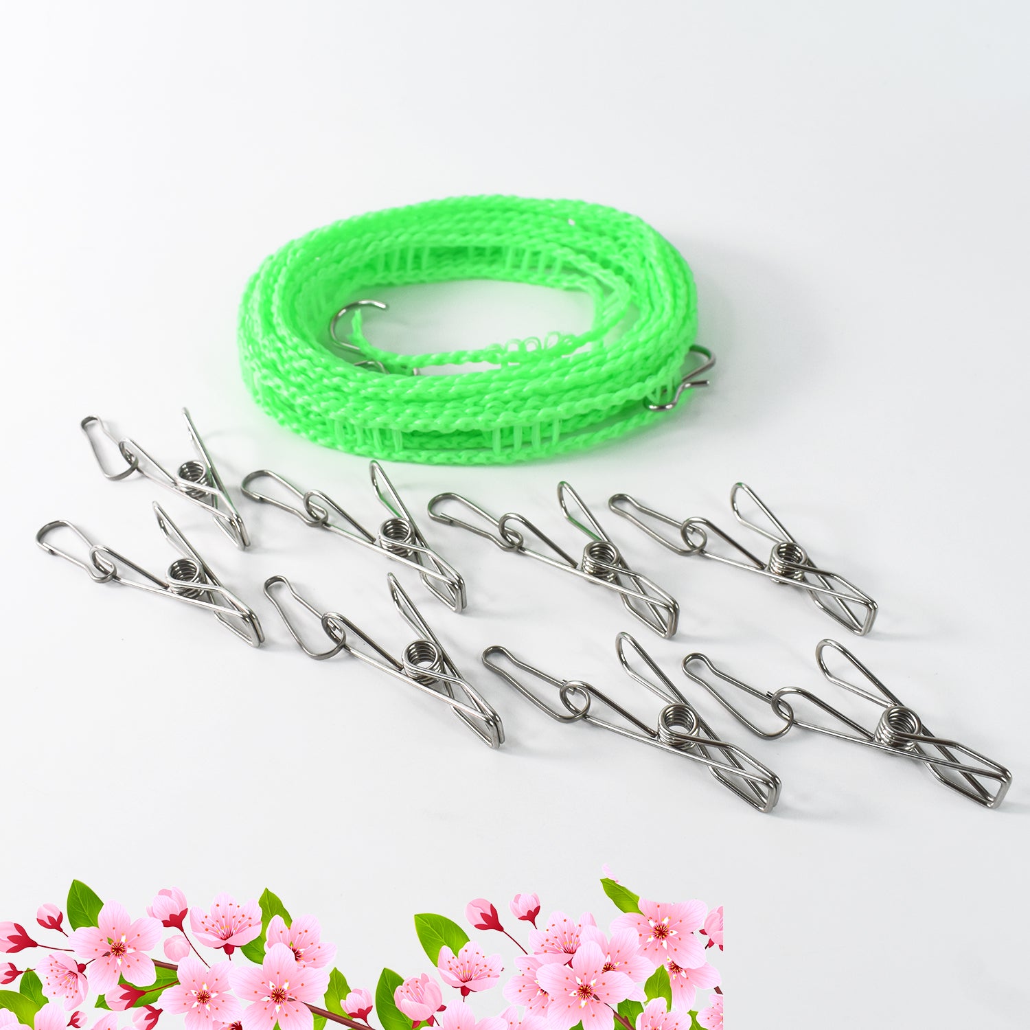 11_6660c778-a380-44f8-b1d0-81d92a2cb0b4 Stainless Steel Clothes pegs with One Rope - Image 1