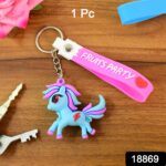 Cute Cartoon Unicorn Keychain with Silicone Strap (1 Pc / Mix design) - Image 2
