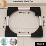 Adjustable Heavy-Duty Fridge and Washing Machine Stand Base Trolley 50x50 cm - Image 2