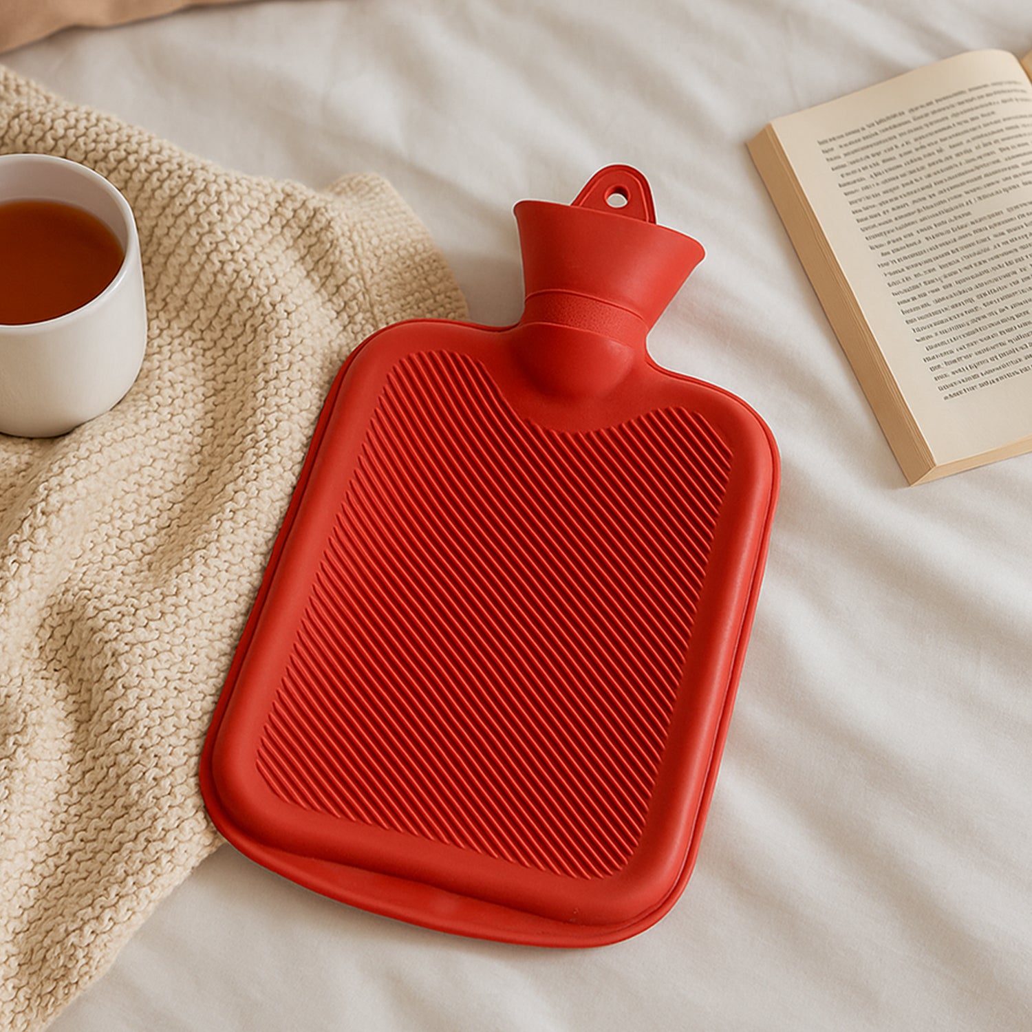 13860_red_hot_water_bag_1pc Rubber Hot Water Heating Bag for Pain Relief - Image 1