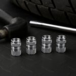 Tire Valve Stem Caps Fit for Genesis Cars. Air Valve Caps Suit for Most Car Truck SUV Wheel Accessories 4pcs Silver.