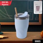 Stainless Steel Insulated Coffee Mug With Wooden Straw (350ml Approx) - Image 2