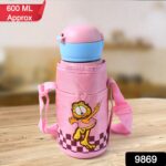 Thermos steel Double Wall Vacuum Bottle With Cover & Strap 600ml Approx - Image 2