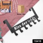 Heavy-Duty Carbon Steel Door Hook Hanger Rack (1 pc / 6 Hook / Black) - Image 2