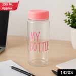 350 ml Approx Transparent Plastic Water Bottle with Leakproof Lid (1 Pc) - Image 2