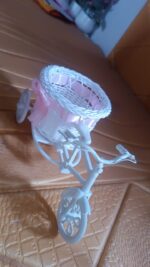 Plastic Cycle Flower Vases For Home Decor; Bicycle Flower Pot Stand (1 Pc) - Image 7