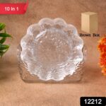 Plastic Household Flower Design Plates Dinner Plates Dish Tray (10 Pcs Set) - Image 2