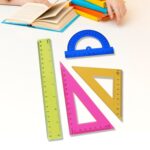 4-Piece Geometry Set, Triangle Ruler Protractor Straight Ruler - Image 3