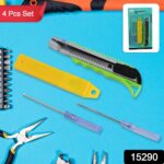 Heavy Duty Working Cutter Knife with replacement blade, 2 Screwdriver Hand Tool (4 Pc Set) - Image 2