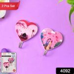 Multipurpose Strong Heart Shape Hook Self-Adhesive hooks (2 Pc Set) - Image 2