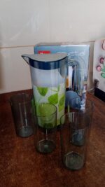 Apex Crystal Premium Jug with Lid & 4 Pcs Glass (1500 ML / 300 ML Approx / 5 Pcs Set) - Image 7