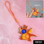 2-Bubble Dragon-Shaped Push Pop Fidget Toy with Strap (1 Pc) - Image 2