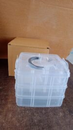 3-Tier 18 Sections Transparent Stackable Adjustable Compartment Slot Plastic Craft Storage Box - Image 11