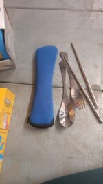 Picnic Dinner Spoon Fork Chopsticks Cutlery Tablewares Set  Traveling Spoon Set High Quality Cutlery Set (4 PC / 1 Set ) - Image 9