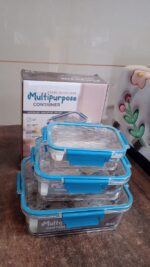 Multipurpose Plastic Containers / Lunch Boxes (3 Pcs Set / 1500, 750, 350 ML Approx) - Image 7
