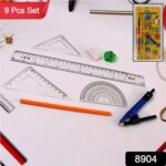 9 in 1 Stationery Set for School Student Office, Draft Rulers - Image 2