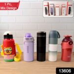 Stainless Steel Water Bottles 500 ML Approx (Mix Design & Color / 1 Pc) - Image 2