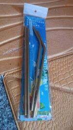 Reusable Stainless Steel Straw with cleaning Brush (5 Pcs Set) - Image 7