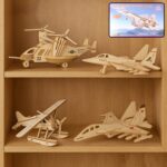3D Wooden Aircraft Puzzle DIY Assembly Kit (Mix Design – 1 Set) - Image 6