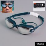 Professional Anti-Fog UV Protection Swimming Goggles with Mirrored Lenses and Earplugs - Image 2