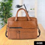 Premium Faux Leather Multipurpose Messenger Briefcase with Shoulder Strap (1 Pc) - Image 2
